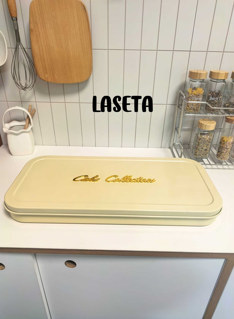 Laseta rectangle Basbousa Cutting Baking Tray with Cutter  (Beige )  - Image 1