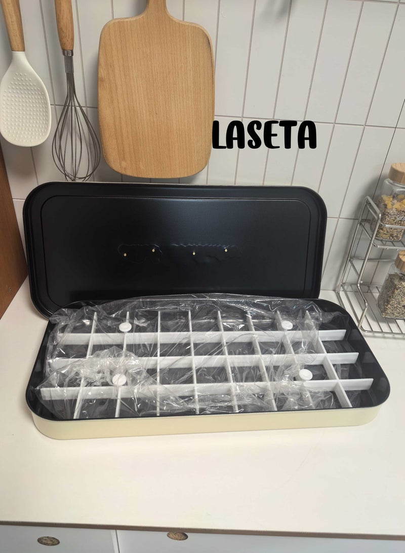 Laseta rectangle Basbousa Cutting Baking Tray with Cutter  (Beige )  - Image 2