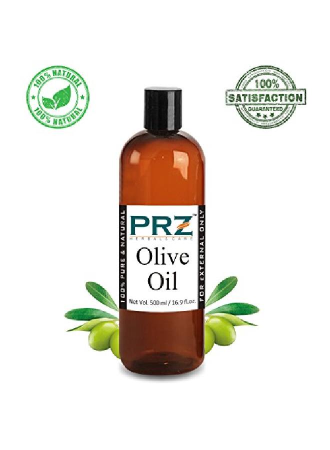 PRZ مزيج من زيت الزيتون البكر الممتاز وزيت الخروع 100% زيت معصور على البارد للشعر والبشرة وتدليك الجسم (500 مل لكل منهما) - Image 3