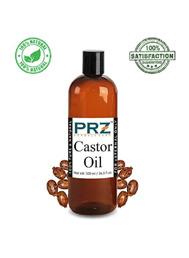 PRZ مزيج من زيت الزيتون البكر الممتاز وزيت الخروع 100% زيت معصور على البارد للشعر والبشرة وتدليك الجسم (500 مل لكل منهما) - Image 4