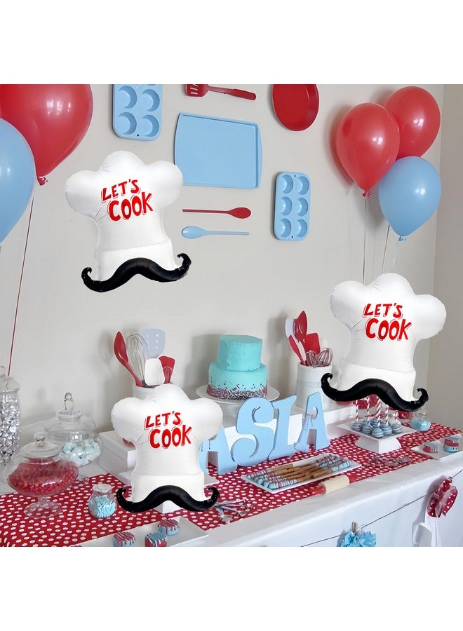CYMYLAR 3 PCS Chef Hat Balloons/Chef Hat for Birthday Party Decorations/Hibachi Party Decorations/Soup Party Cooking Chef Cap Party Balloon/Gourmet Chef Cooking Theme Party Decoration/Kitchen Birthday Party  - Image 4