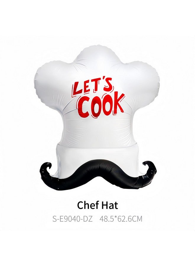 CYMYLAR 3 PCS Chef Hat Balloons/Chef Hat for Birthday Party Decorations/Hibachi Party Decorations/Soup Party Cooking Chef Cap Party Balloon/Gourmet Chef Cooking Theme Party Decoration/Kitchen Birthday Party  - Image 2