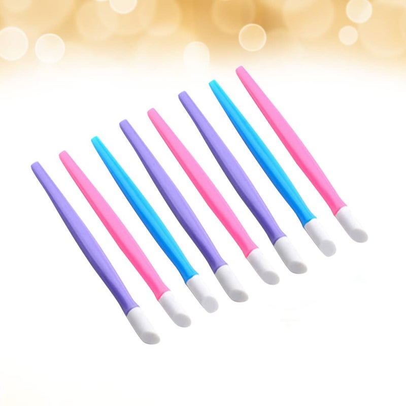 50Pcs Rubber Nail Art Press Pens Multi Function Cuticle Pusher Stick Nail Embossing Tool for Women Soft Head for Easy Handling Fine Nail Art Random Colors Included - Image 5