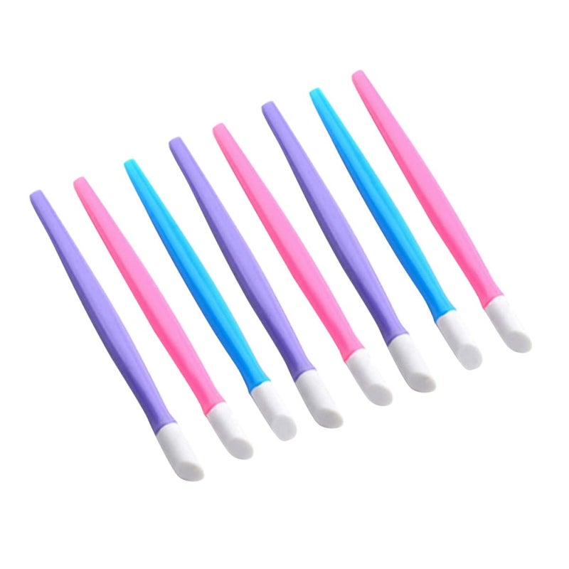 50Pcs Rubber Nail Art Press Pens Multi Function Cuticle Pusher Stick Nail Embossing Tool for Women Soft Head for Easy Handling Fine Nail Art Random Colors Included - Image 1
