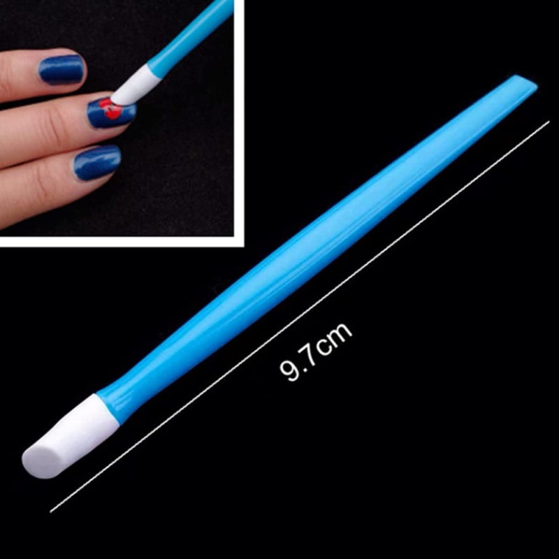 50Pcs Rubber Nail Art Press Pens Multi Function Cuticle Pusher Stick Nail Embossing Tool for Women Soft Head for Easy Handling Fine Nail Art Random Colors Included - Image 2