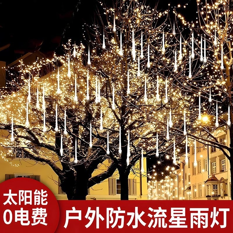 Led Meteor Shower Light String Outdoor Waterproof Lighting Project Starry Sky Light String Street Courtyard Solar Decorative Light - Image 2