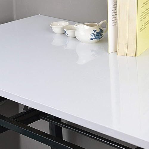 HOME13 White Glossy Wallpaper Self Adhesive Solid Wallpaper Kitchen Countertop Decorative Waterproof Removable (24x50 Inch) - Image 4