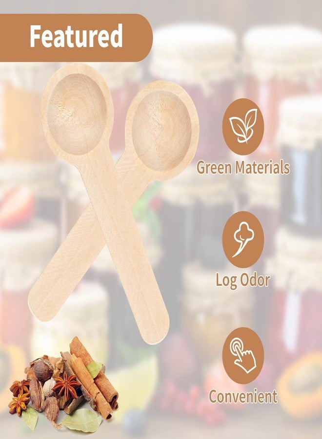 Pretwad 51 Mini Wooden Spoons Sets - Small Wooden Spoons Disposable Small Spoon for Spice, Wood Tasting Spoon with Tags and Twine, Wood Bulk Smalls Spooner for Spice Jars Condiments Honey Sugar Kitchen - Image 4