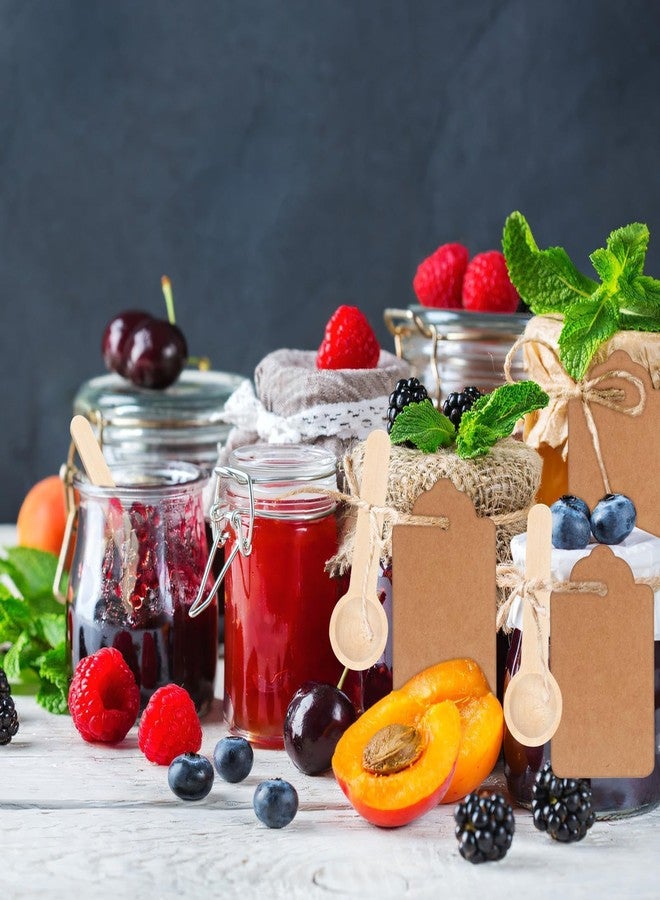 Pretwad 51 Mini Wooden Spoons Sets - Small Wooden Spoons Disposable Small Spoon for Spice, Wood Tasting Spoon with Tags and Twine, Wood Bulk Smalls Spooner for Spice Jars Condiments Honey Sugar Kitchen - Image 3