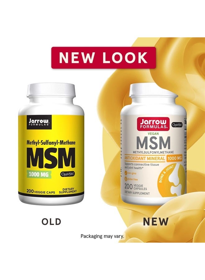 jarrow formulas MSM 1000 mg - 200 Veggie Capsules - Methylsulfonylmethane - Source of Sulfur - Dietary Supplement Supports & Strengthens Joints - Up to 200 Servings - Image 3