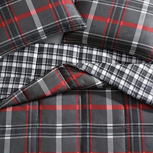 Eddie Bauer - Twin Comforter Set, Reversible Plaid Bedding with Matching Sham, Cozy Home Decor for Colder Months, Oeko-Tex Certified (Willow Plaid Grey, Twin) - Image 5