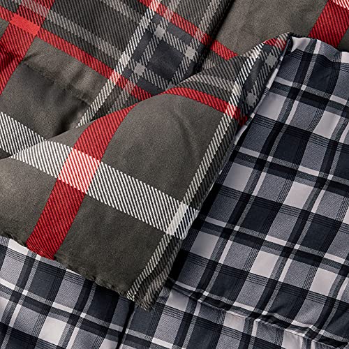 Eddie Bauer - Twin Comforter Set, Reversible Plaid Bedding with Matching Sham, Cozy Home Decor for Colder Months, Oeko-Tex Certified (Willow Plaid Grey, Twin) - Image 4