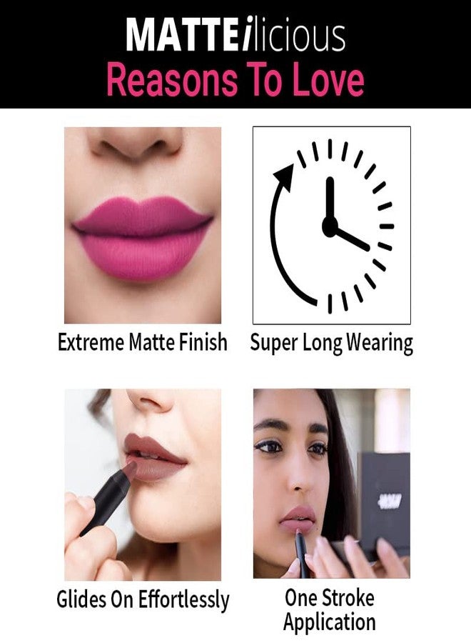 Nykaa Matte-illicious Lip Crayon Lipstick with Free Sharpener - Jade Rose 11 - Image 5