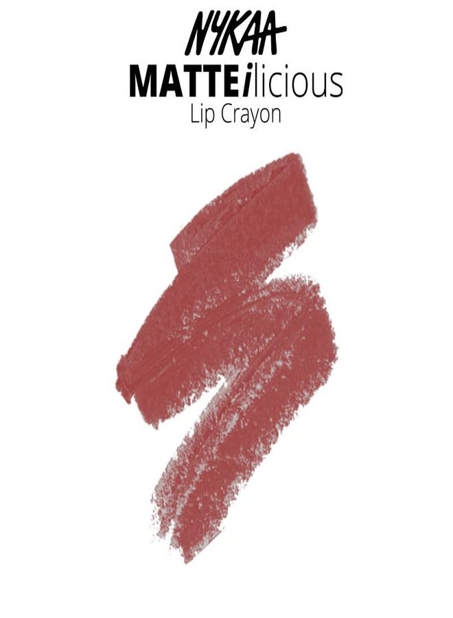 Nykaa Matte-illicious Lip Crayon Lipstick with Free Sharpener - Jade Rose 11 - Image 3