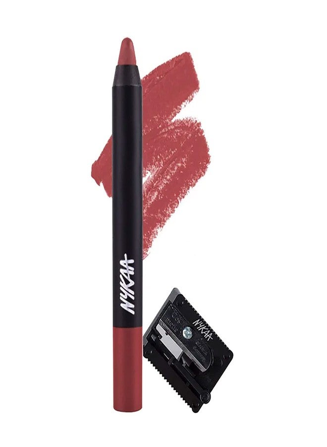 Nykaa Matte-illicious Lip Crayon Lipstick with Free Sharpener - Jade Rose 11 - Image 1