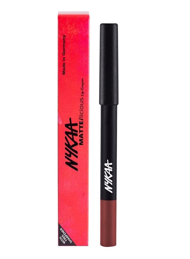 Nykaa Matte-illicious Lip Crayon Lipstick with Free Sharpener - Jade Rose 11 - Image 4