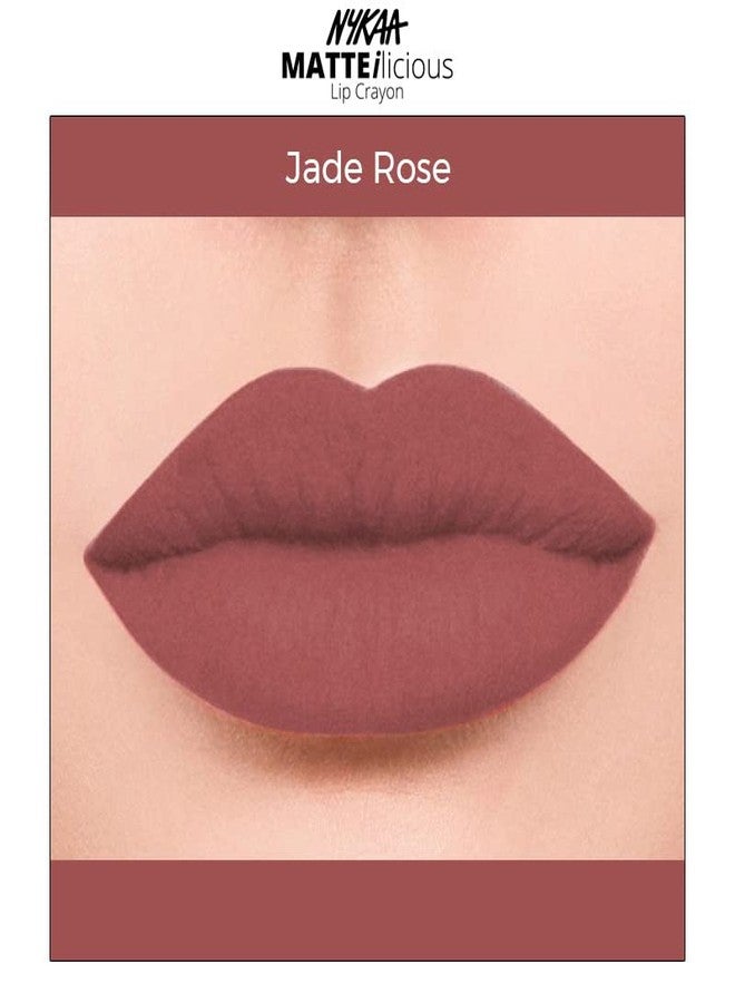 Nykaa Matte-illicious Lip Crayon Lipstick with Free Sharpener - Jade Rose 11 - Image 2