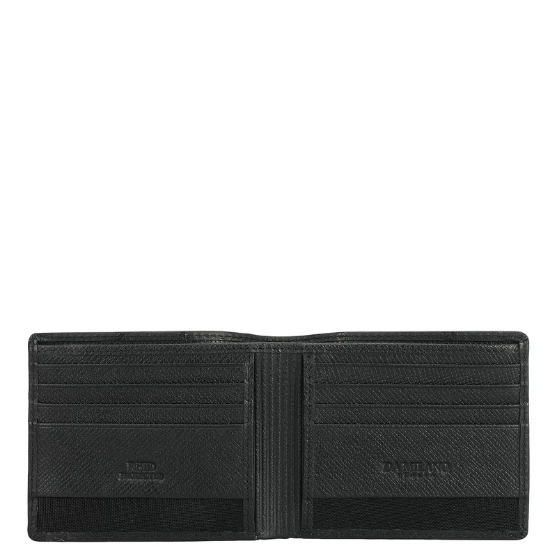 Da Milano Black Bifold Leather Mens Wallet