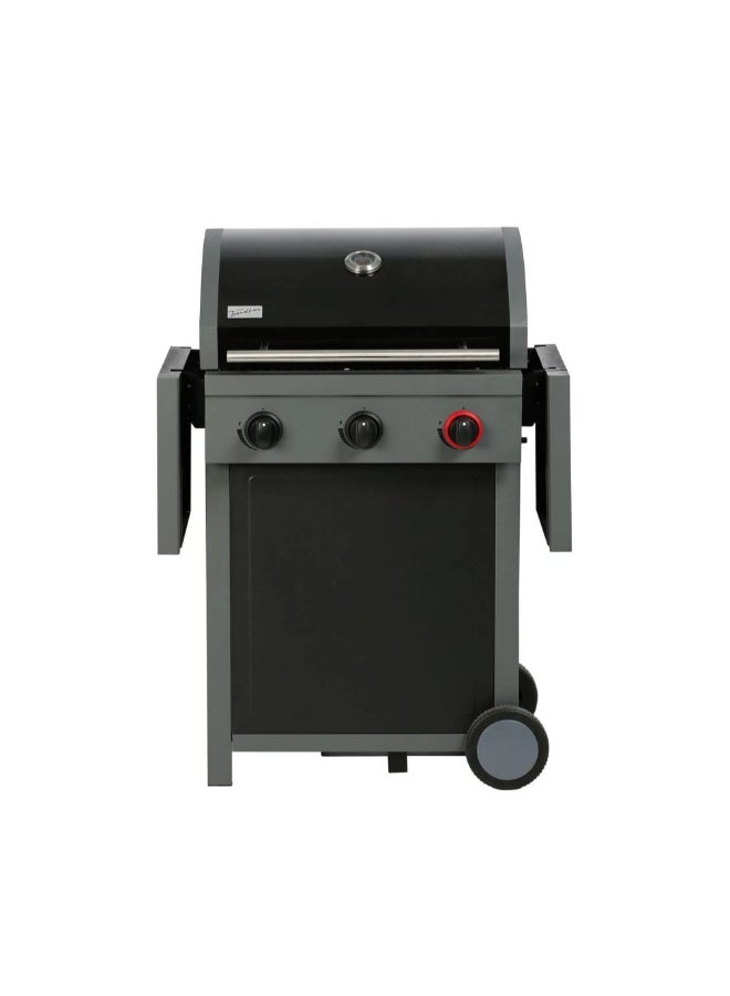 بيج هورن شواية غاز بروكلين بثلاث شعلات أسود و رمادي، 63 × 40 سم، SRGG31301T-SA - Image 1