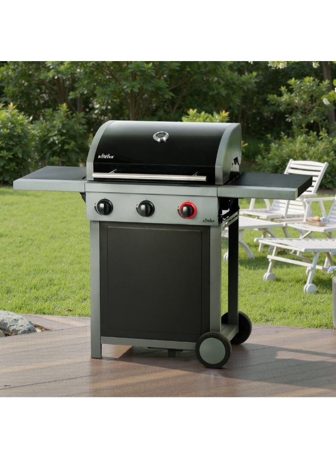 بيج هورن شواية غاز بروكلين بثلاث شعلات أسود و رمادي، 63 × 40 سم، SRGG31301T-SA - Image 4