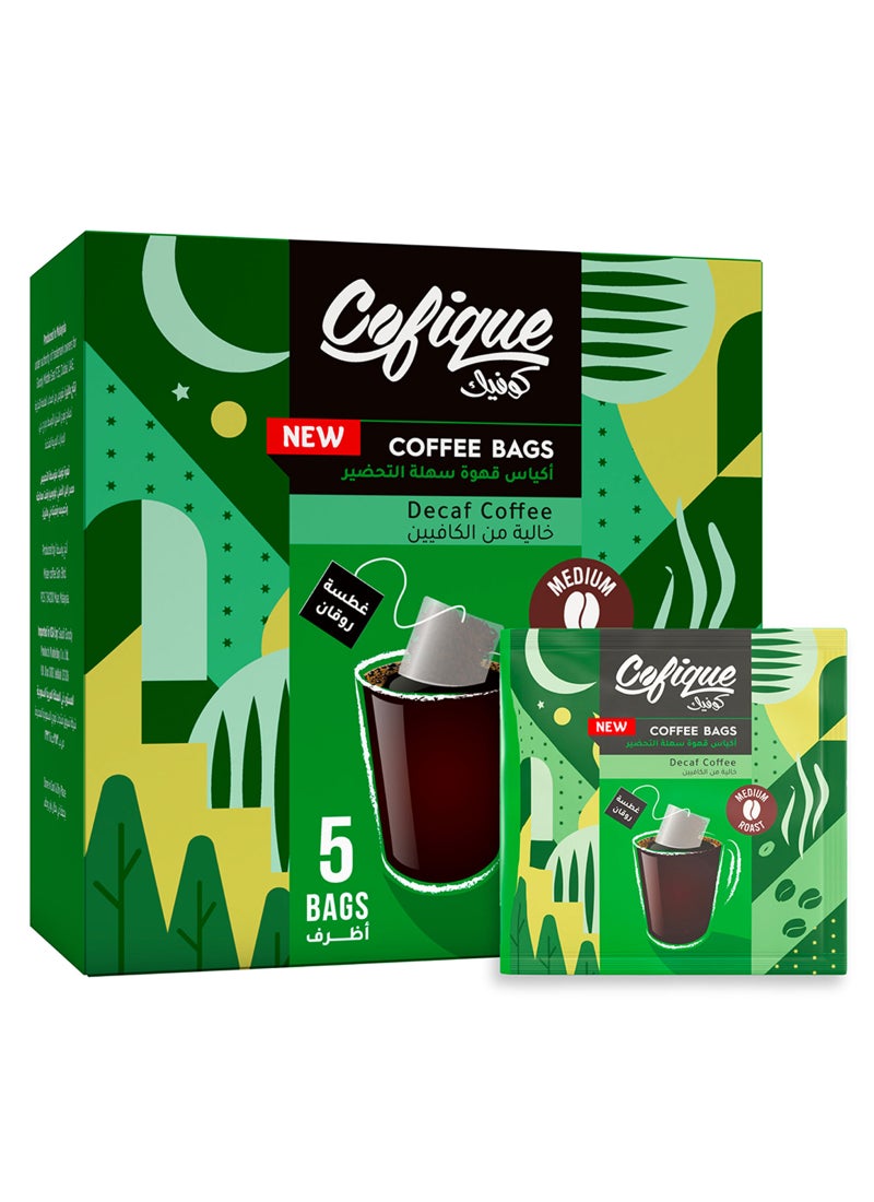 Cofique Decaf Coffee 5 Bags 35g - Image 1