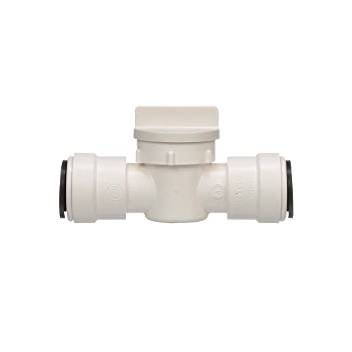 Watts 3539-10 AquaLock Plastic Series, 1/2" CTS x 1/2" CTS Off-White Lead-Free Polysulfone Type 39 Straight In-line Valve, O-Ring, Quick Push-to-Connect Design, Tool-Free Installation - Image 1