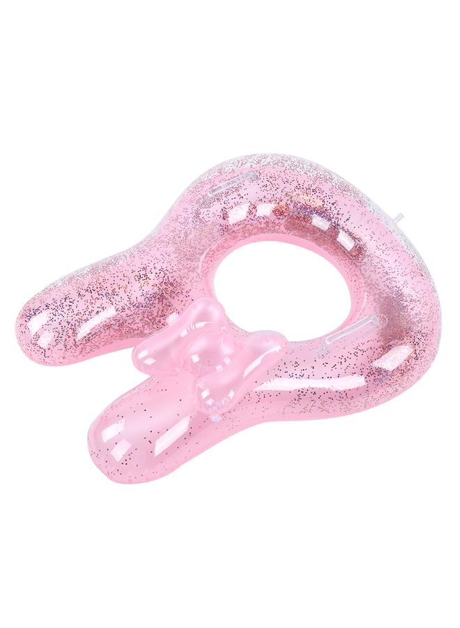 Sequin Pink Rabbit Swimming Tube Ring Floating Circles Cute Shape for Girl Baby Children70cm