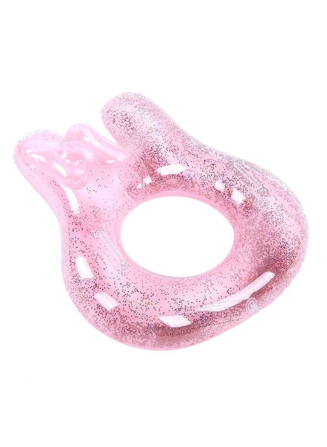 Sequin Pink Rabbit Swimming Tube Ring Floating Circles Cute Shape for Girl Baby Children70cm