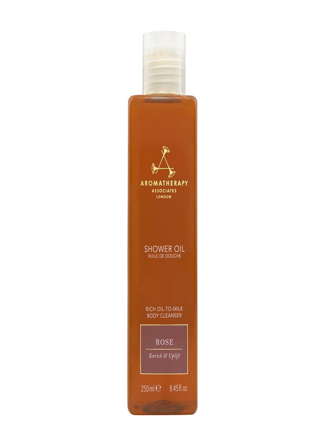 Aromatherapy Associates Rose Shower Oil. Soothing Blend of Rose, Geranium and Palmarosa Essential Oils to Cleanse, Nourish and Moisturize (8.45 fl oz) - Image 1