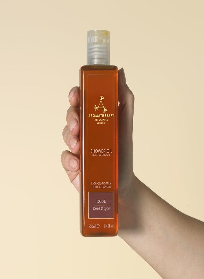 Aromatherapy Associates Rose Shower Oil. Soothing Blend of Rose, Geranium and Palmarosa Essential Oils to Cleanse, Nourish and Moisturize (8.45 fl oz) - Image 4