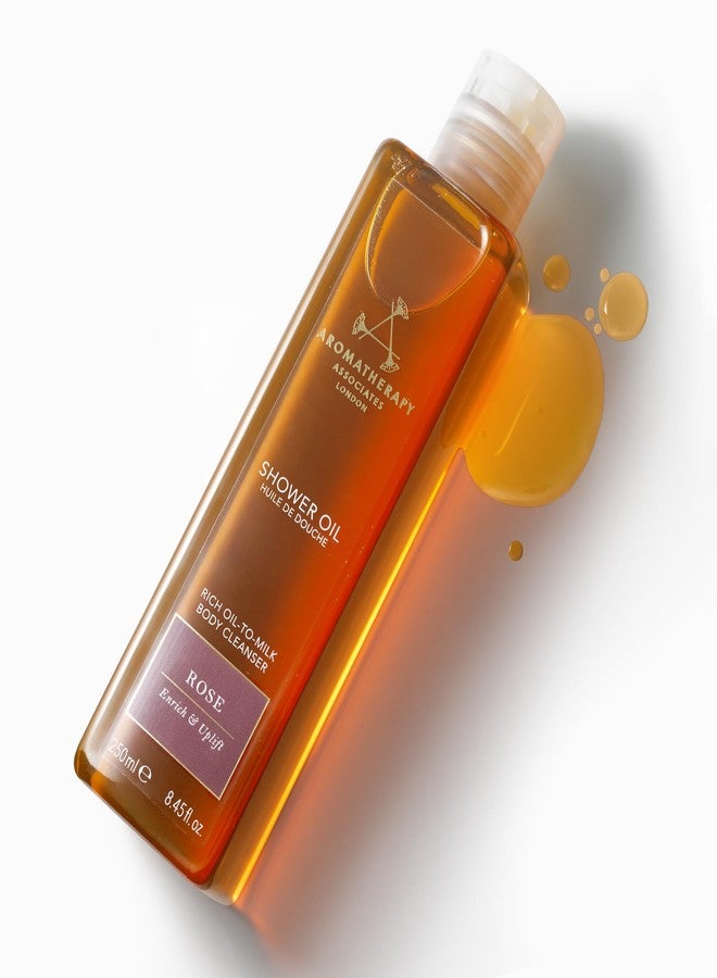 Aromatherapy Associates Rose Shower Oil. Soothing Blend of Rose, Geranium and Palmarosa Essential Oils to Cleanse, Nourish and Moisturize (8.45 fl oz) - Image 2