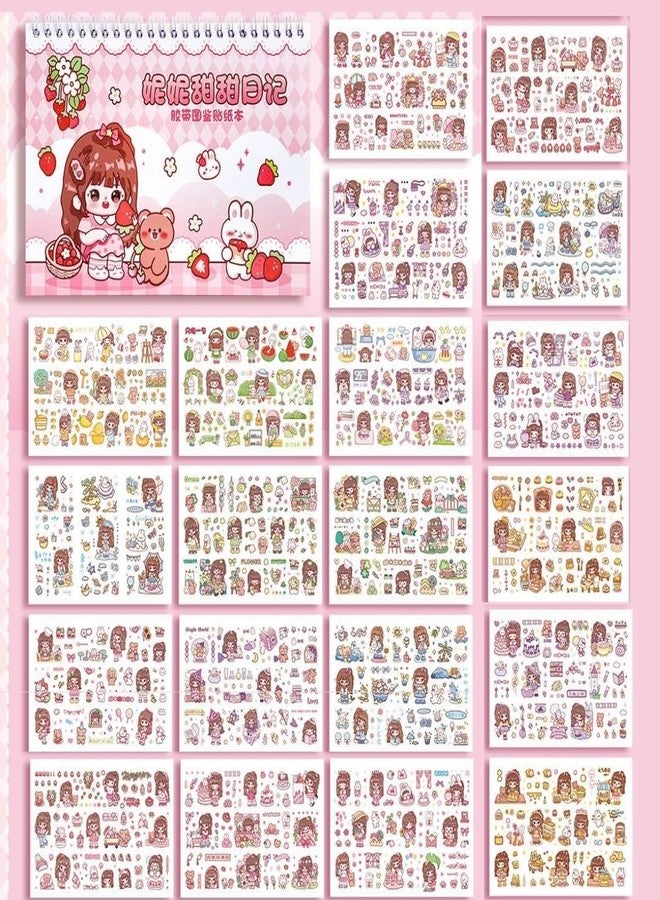 FAMOUS QUALITY Stickers Book - 1000+ Stickers of Cute Japanese Style Girls - Self-Adhesive, Waterproof Aesthetic for Kids, Scrapbooking, DIY Projects - Image 5
