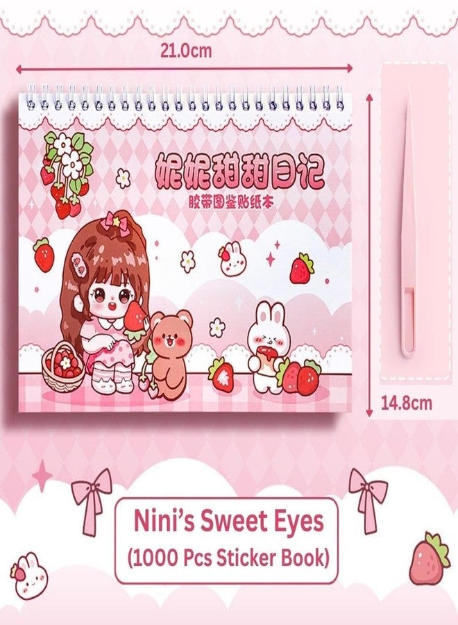 FAMOUS QUALITY Stickers Book - 1000+ Stickers of Cute Japanese Style Girls - Self-Adhesive, Waterproof Aesthetic for Kids, Scrapbooking, DIY Projects - Image 4