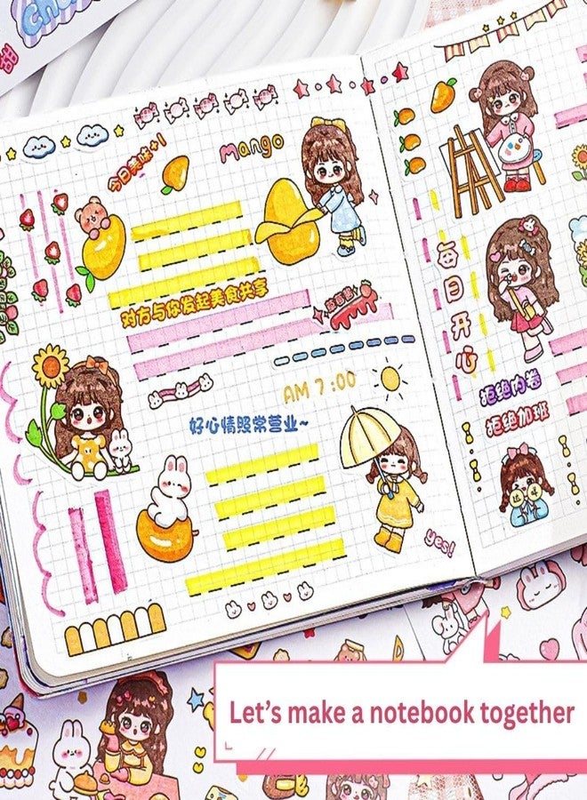 FAMOUS QUALITY Stickers Book - 1000+ Stickers of Cute Japanese Style Girls - Self-Adhesive, Waterproof Aesthetic for Kids, Scrapbooking, DIY Projects - Image 3