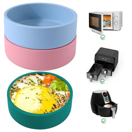 3Pcs ZHYEEDAA Air Fryer Egg MoldSilicone Egg Molds Individual Egg Bite Maker Reusable Egg Molds Microwave Egg Cooker BPA Free Dishwasher Safe RoundMulti