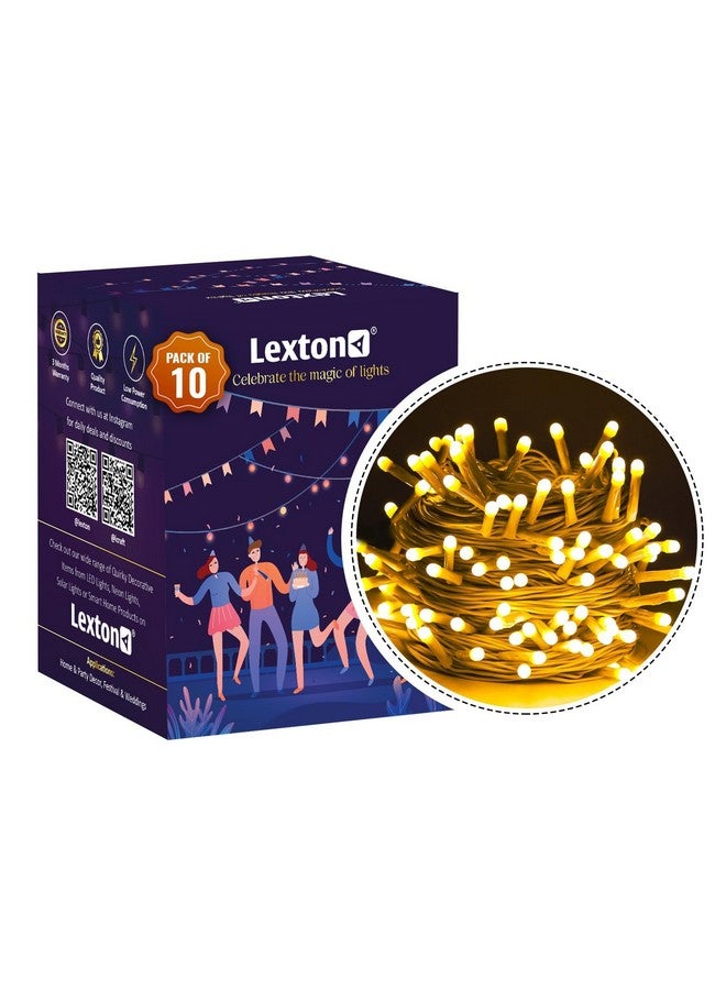 Lexton ليكسون 40 LED باور بيكسل سلسلة/ضوء خيالي | مصدر توصيل | مناسب لتزيين المنزل والخارج، ديوالي، عيد الميلاد، رمضان، زفاف، حفلة، مهرجان (عبوة من 10، أبيض دافئ) - Image 2