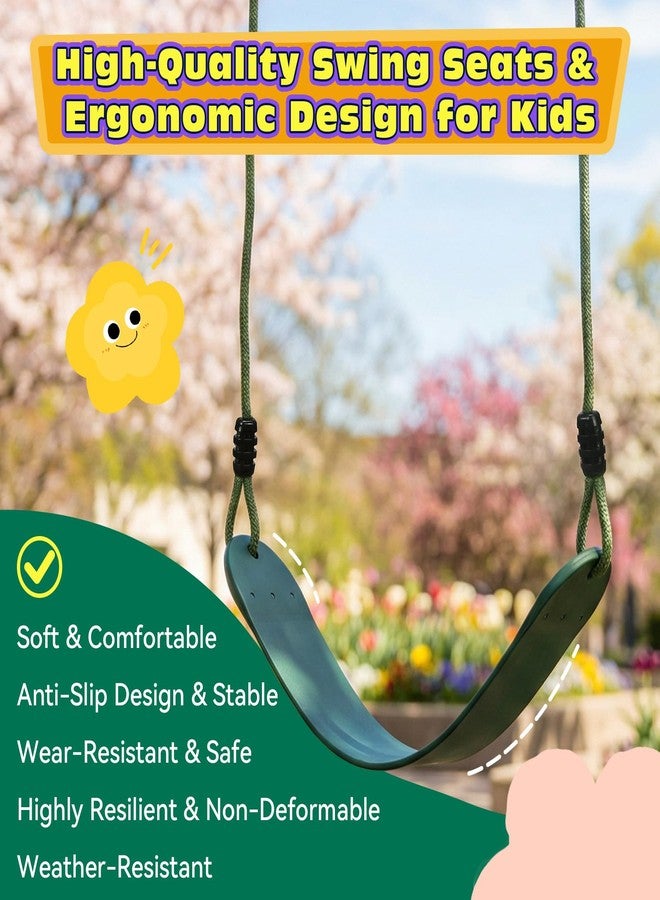 HeyZoo Heavy Duty Kids Swing Seat with 79" Adjustable Rope, 330 lbs Capacity Swing Set Accessories Replacement with 2 Carabiners and 2 Extra Hanging Straps, Outdoor Playground Gifts, Green 1 Pack - Image 5