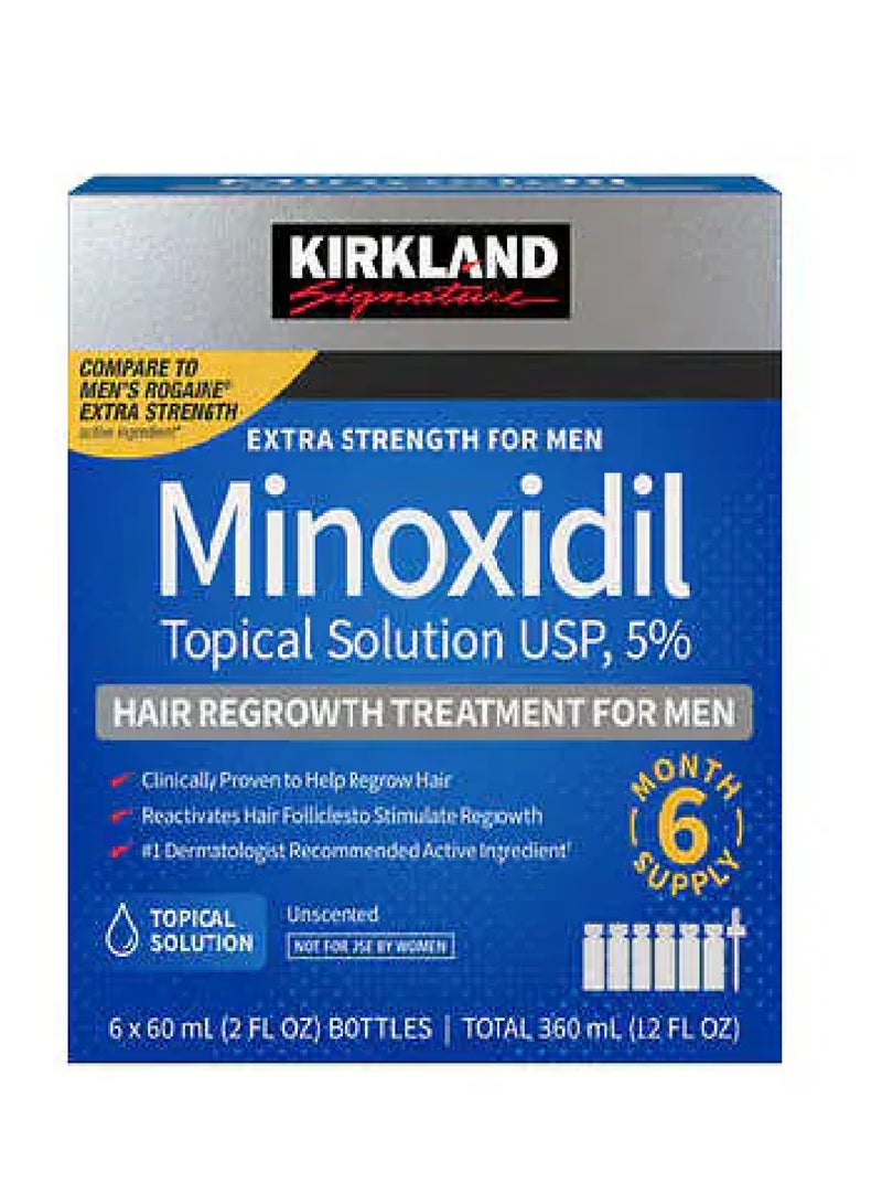 Kirkland Signatur Minoxidil 5% Topical Solution USP Hair Regrowth Treatment For Men 6X60ml 