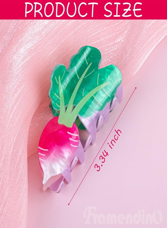 Framendino, 3 Pack Fruit Tomato Radish Pitaya Hair Clips Vegetable Claw for Women - Image 2