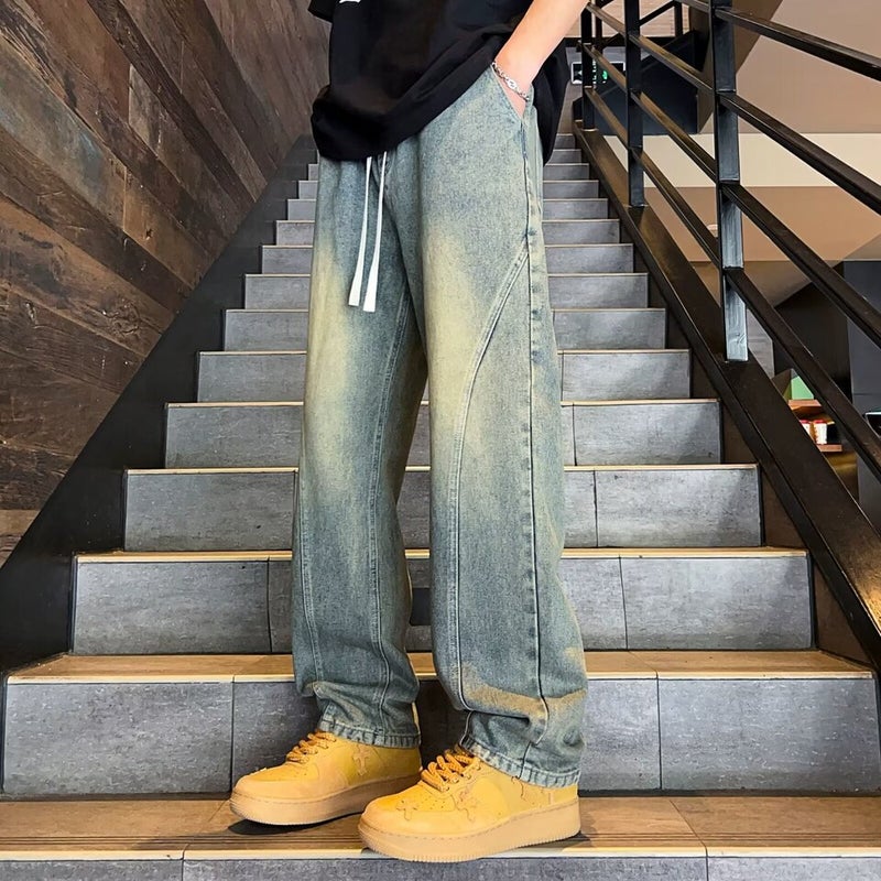 Unisex Classic Denim Jeans Loose Fit Daily Outdoor Wear - Image 1