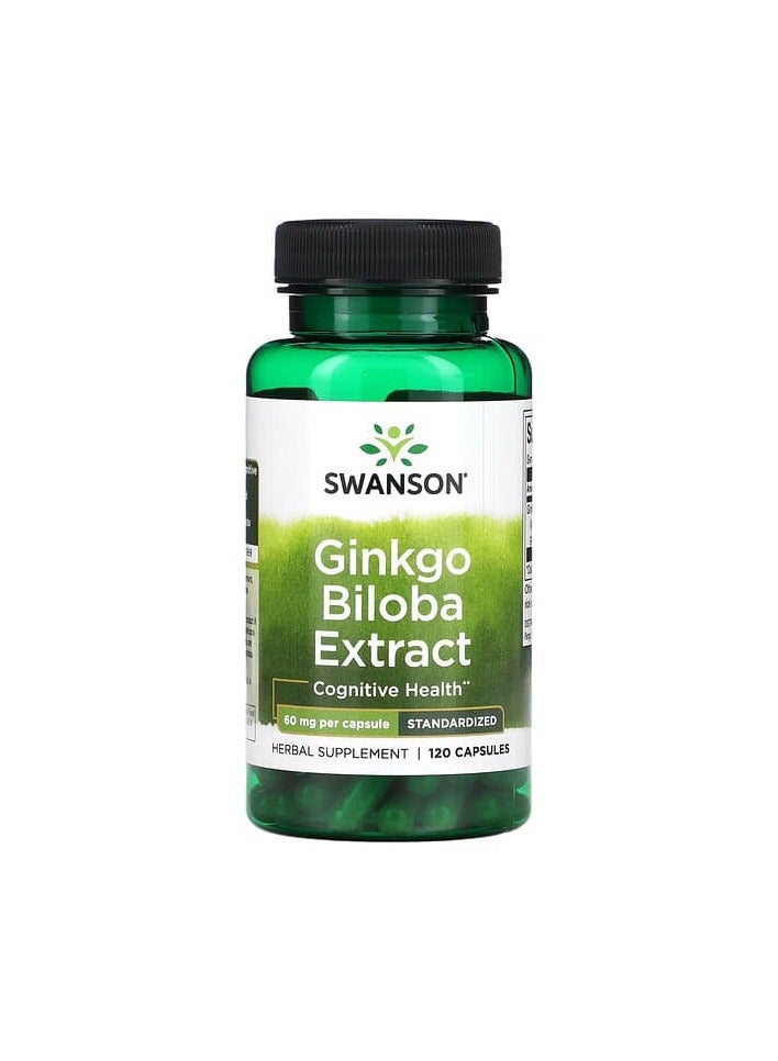 Ginkgo Biloba Extract, 60 mg, 120 Capsules