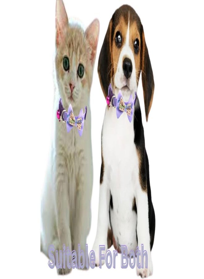 BohoBark Adjustable Cat Collars with Bow Tie and Bell Adjustable Or Certain Necktie Collar for Kitten Cat Pack of 2 Pcs - Image 4