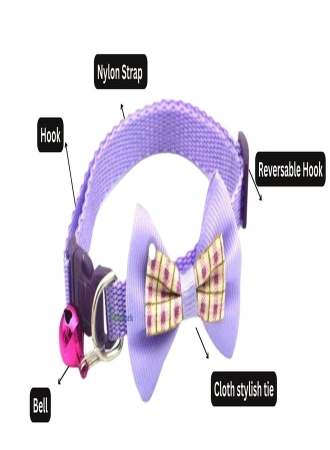 BohoBark Adjustable Cat Collars with Bow Tie and Bell Adjustable Or Certain Necktie Collar for Kitten Cat Pack of 2 Pcs - Image 3