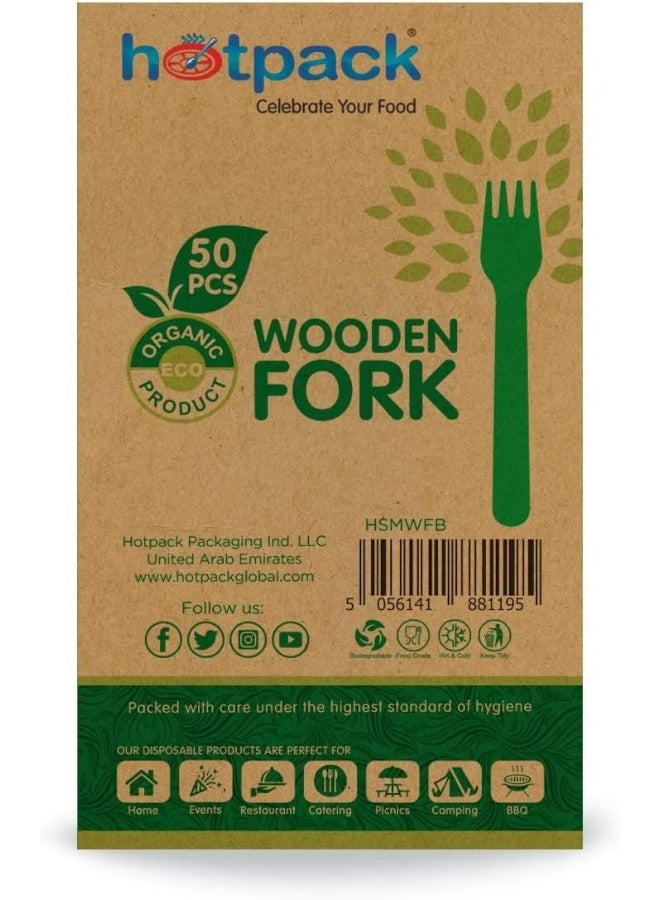 Hotpack Disposable Eco-Friendly Disposable Cutlery Fork, 50 Pieces - Image 2