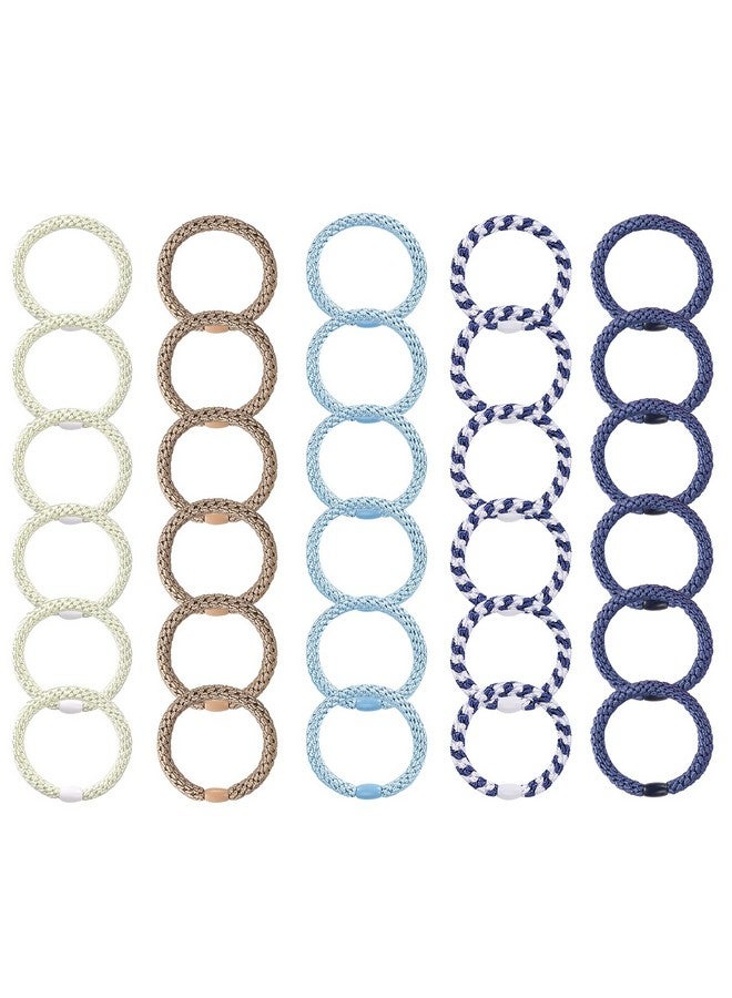 Funtopia Hair Ties For Thick Hair Funtopia 30 Pcs Hair Tie Bracelet Ponytail Holders High Elastic Sports Hair Ties For Girls And Women Hair Accessories Mixed Color - Image 2