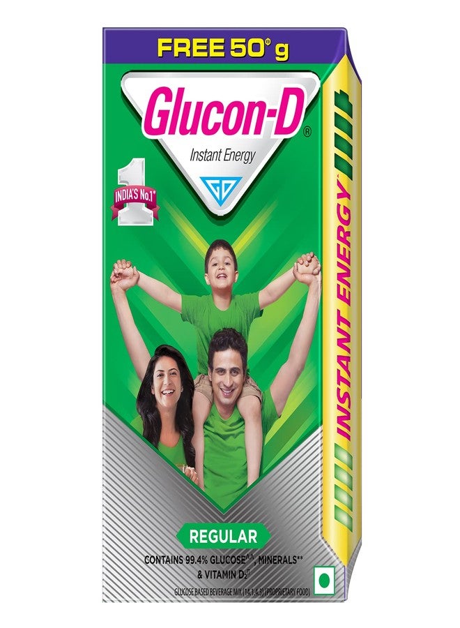 Glucon-D Regular with 3 Benefits of Energy, Recovery, and Immunity, Refill 450 g ( Get 50 g Extra Free ) - Image 1