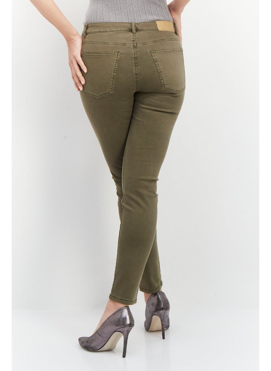 EDC Women Skinny Fit Solid Chino Pant, Khaki  - Image 2