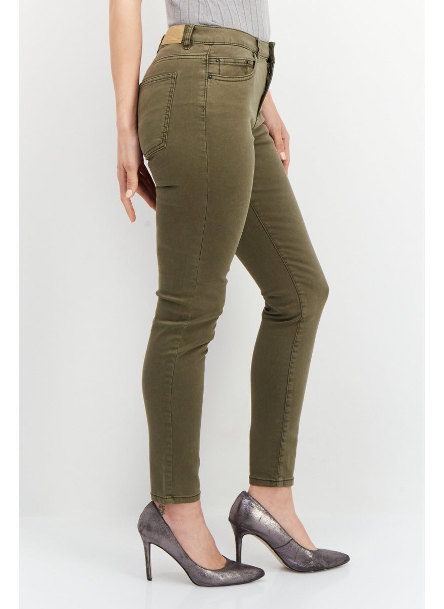 EDC Women Skinny Fit Solid Chino Pant, Khaki  - Image 3