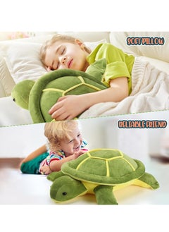 MAGIC VAULT Sea Turtle Stuffed Animal - 40cm Green Soft Plush Turtle Pillow, Large Plush Sea Turtle Toy for Kids, Girls, Boys - Cute Turtle Gifts for Mother's Day, Valentine, Birthday, Nursery, or Home Dec  - Image 3