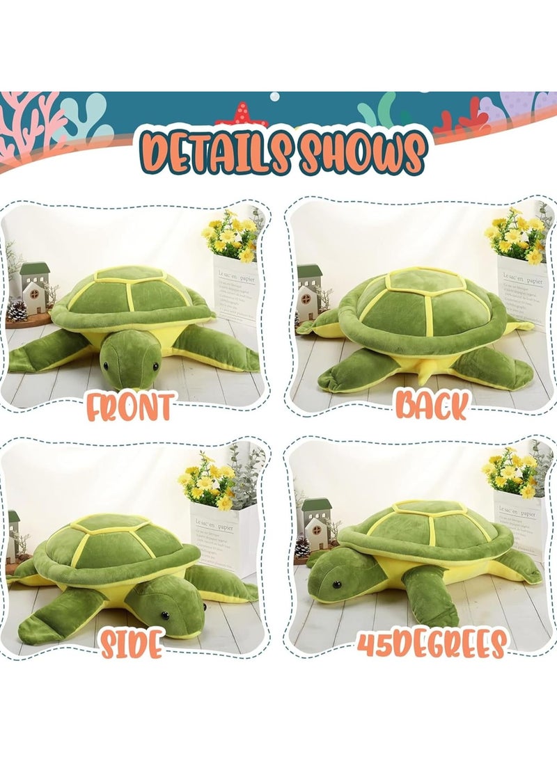 Sea Turtle Stuffed Animal - 40cm Green Soft Plush Turtle Pillow, Large Plush Sea Turtle Toy for Kids, Girls, Boys - Cute Turtle Gifts for Mother's Day, Valentine, Birthday, Nursery, or Home Dec